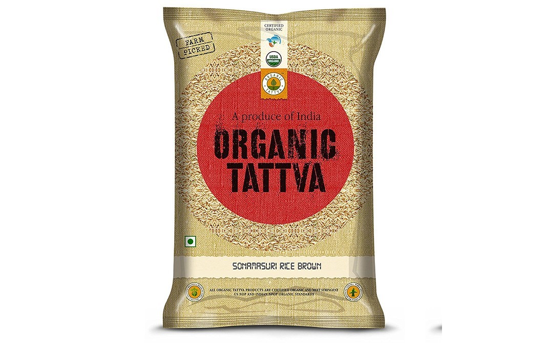Organic Tattva Sonamasuri Rice Brown    Pack  5 kilogram